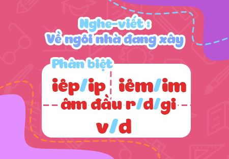 Nghe - viết: Về ngôi nhà đang xây. Phân biệt các âm đầu r/d/gi, v/d, các vần iêm/im, iêp/ip