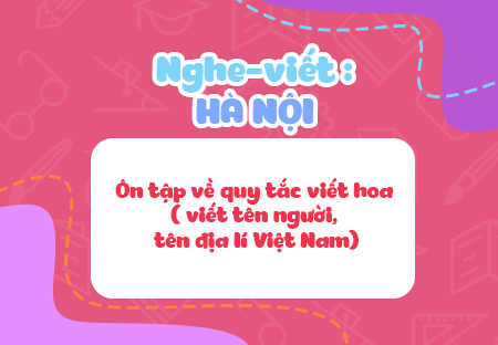 Nghe - viết: Hà Nội. Ôn tập về quy tắc viết hoa (viết tên người, tên địa lí Việt Nam)